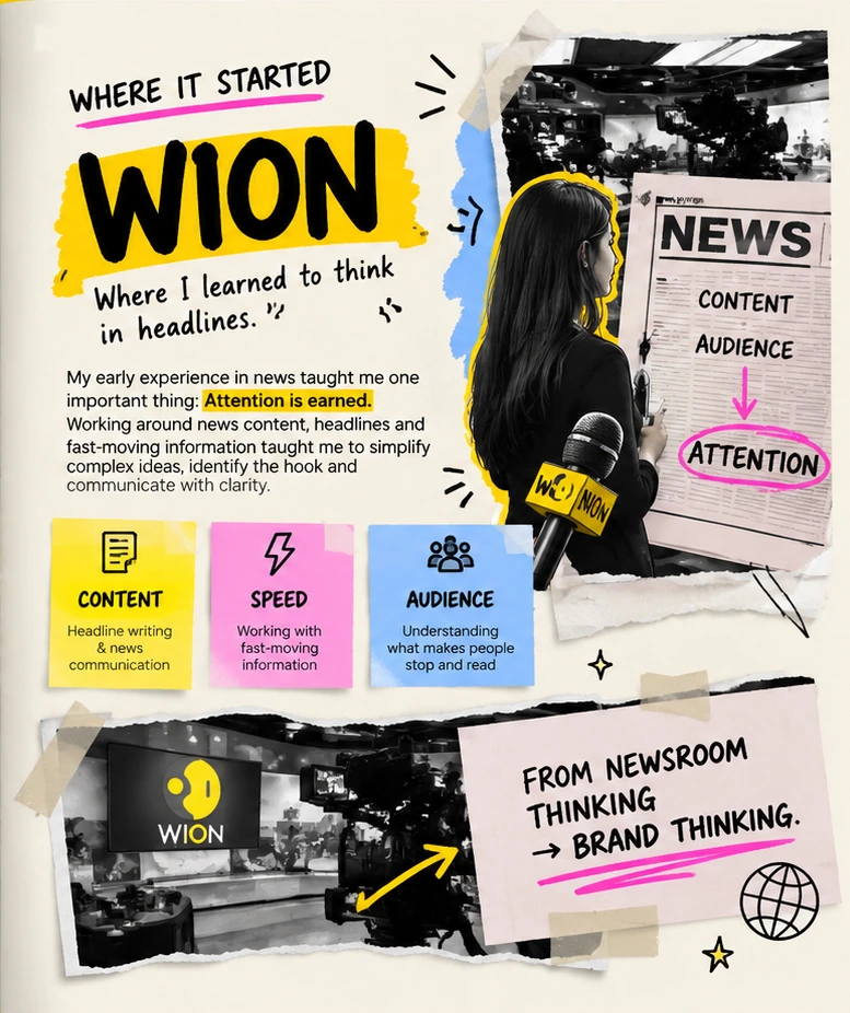 Where it started — WION, where I learned to think in headlines. From newsroom thinking to brand thinking.